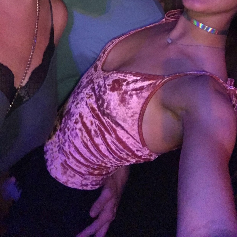 Pink Velvet bodysuit